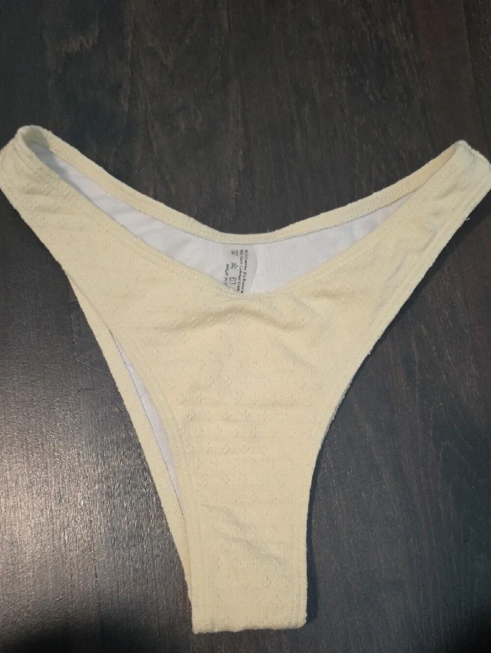 NWT SHEIN Yellow Textured High-Cut Cheeky Bikini Bottoms